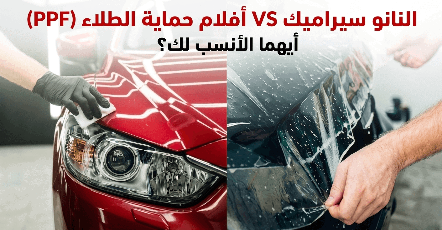 الفرق بين النانو سيراميك وأفلام الحماية PPF: أيهما الأفضل لسيارتك في الرياض؟
